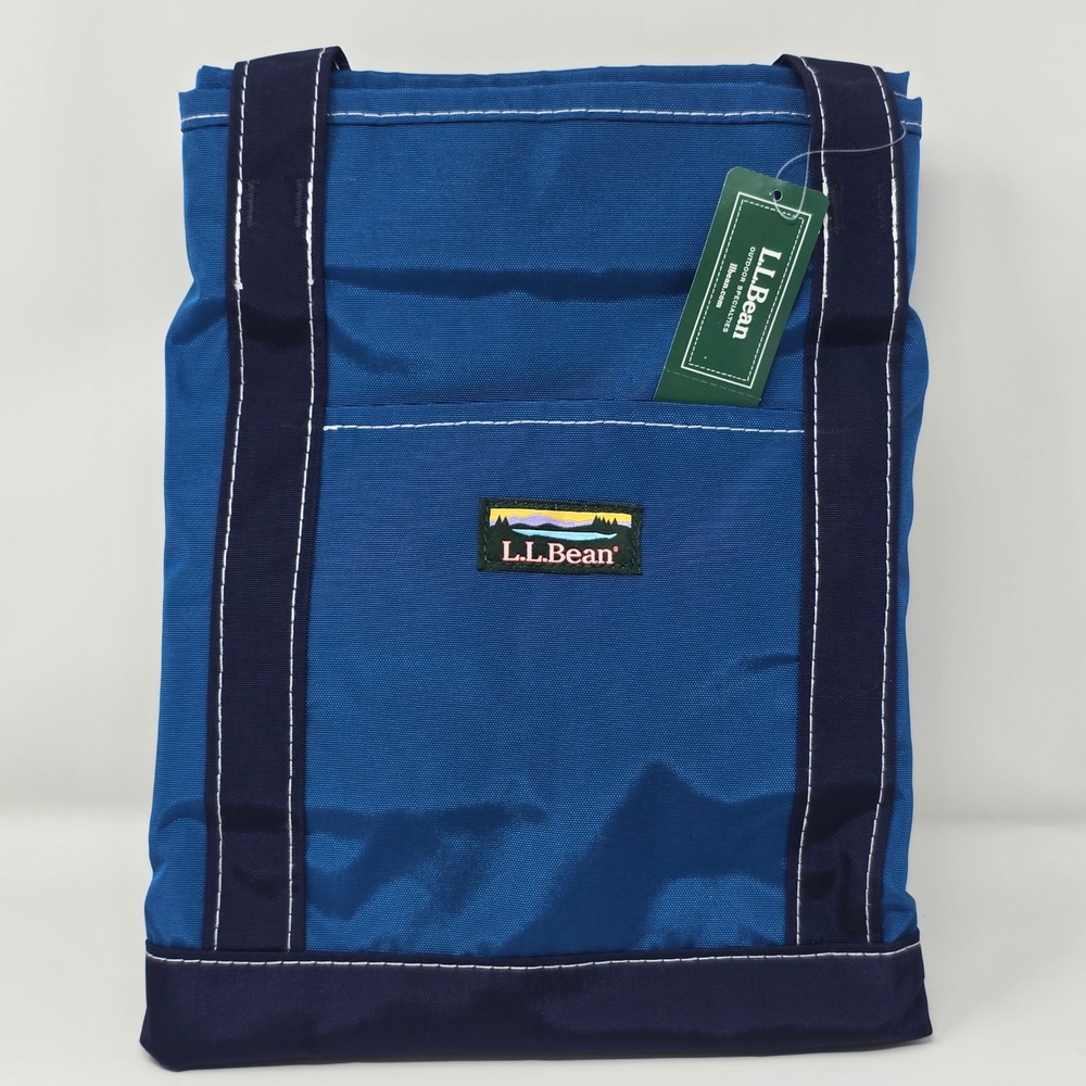LL Bean Everyday Lightweight Tote Medium Nautical Blue Nylon Bag 283728 - Picture 11 of 14